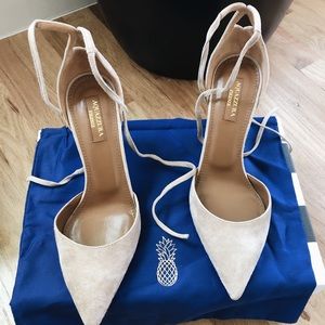 NEW Aquazzura Heart Breaker Suede Pumps Sz 6.5